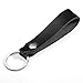 Zafolia Genuine Leather Keychain for Car Home Key Ring Strap Holder Lanyard Women Men (black)