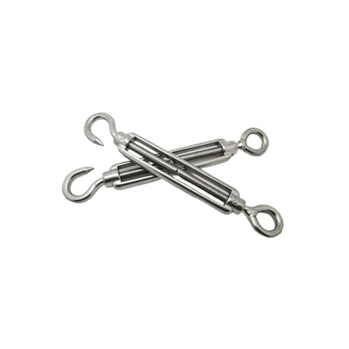 Tornillo tensor de cuerpo abierto acero inoxidable 304 Ojo-Gancho para cables, 1 pieza M4 miniatura 2
