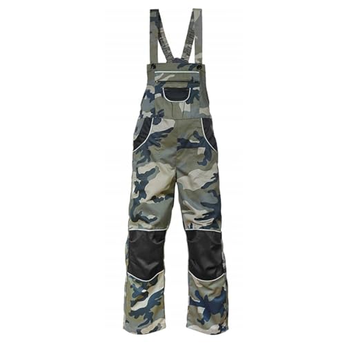 CXS Pinocchio Kinder Arbeitslatzhose, Kinderlatzhose, Arbeitshose für Kinder, Gartenhose für Kinder, Arbeitshose für Jungen,120,Tarnung