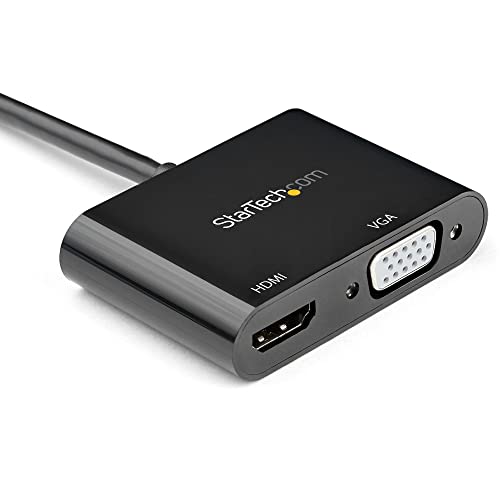 Image of StarTech.com DisplayPort to HDMI VGA Adapter - DP 1.2 HBR2 to HDMI 2.0 (4K 60Hz) or VGA 1080p Converter Dongle - DP to HDMI or VGA Monitor Adapter - Digital Video Display Adapter (DP2VGAHD20)