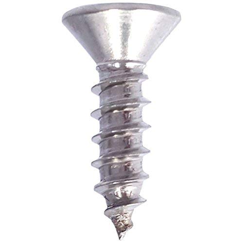 #8 x 5/8" Flat Head Wood Screws, Phillips Drive, Type 316 Marine Grade Stainless Steel, Full Thread, Bright Finish, Quantity 100 By Fastenere