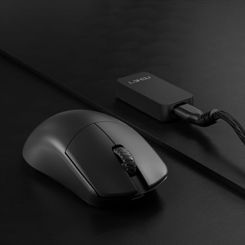 Image of Lamzu Maya 4K Wireless Gaming Mouse, Ultra Lightweight 45g, Mechanical Switch,26000 DPI, Symmetrical, MCU Nordic 52840, Silver TTC Encoder, PAW3395 Sensor-4K Dongle Included (Black)
