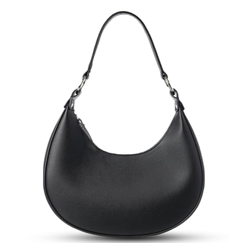Small Shoulder Bags for Women，Leather Crescent Shoulder Bag Cute Underarm Purse for Night Out or Day Time