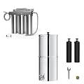 Waterdrop Gravity-fed Water Filter System, Chlorine&Bad Taste Reduction, 2.25-Gallon Stainless-Steel Countertop & Waterdrop TST-UF 0.01?m Ultra-Filtration Under Sink Water Filter (3 Filter Included)