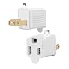 VSEER 2-Pack Polarized Grounding Adapter Outlet 3 Prong to 2 Prong Adapter - Allows a 2 Prong Outlet to Accept 3 Prong Plugs Converters for Wall Outlets Extender,ETL Listed 2 Pack, White