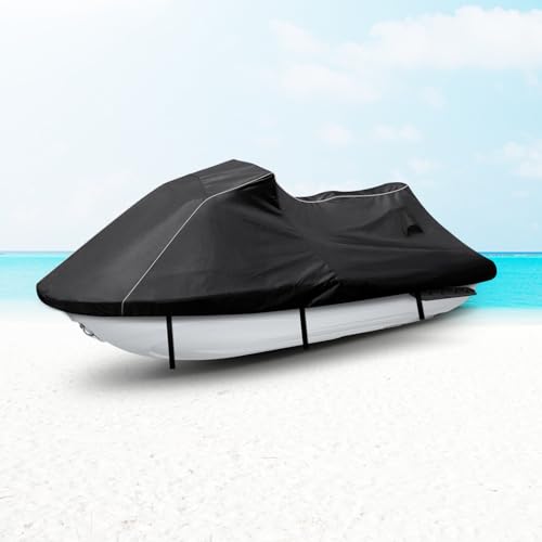 Waterproof Jet Ski Cover Custom Fit for 2021-2025 VX Cruiser/VX Cruiser HO 600D Oxford UV-Proof Jetski Waverunner Covers Trailerable Jetski Cover with Air Vents Reflective Strips