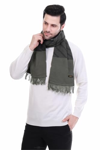 Image of Pick Ur Needs Premium Men's Warm And Stylish Woolen Muffler Angoora With Solid Color Plain Design And Stylish Tussles Ends Muffler For Men