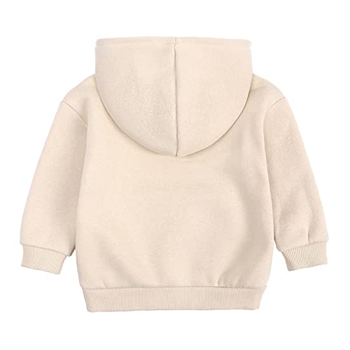 Kids Soft Brushed Fleece Classic Pullover Hoodie Casual Athletic Pockets Hooded Sweatshirt for Boys (Khaki, 6-7 Years)4