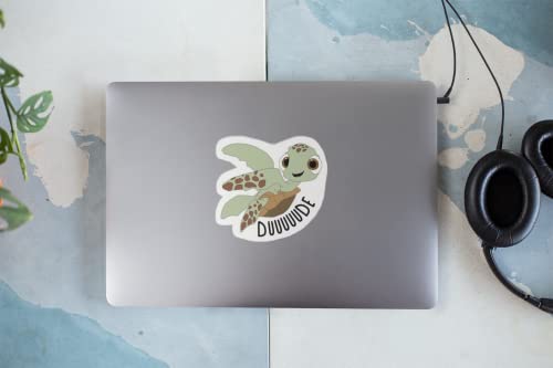 Duuuuude Cute Turtle Sticker - Sea Turtle, Finding Sticker Decal For Car Bumper, Water Bottle, Tumblers #TOP2