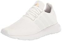 adidas Women's Swift Run Sneaker, White/White/Gold Metallic, 8.5