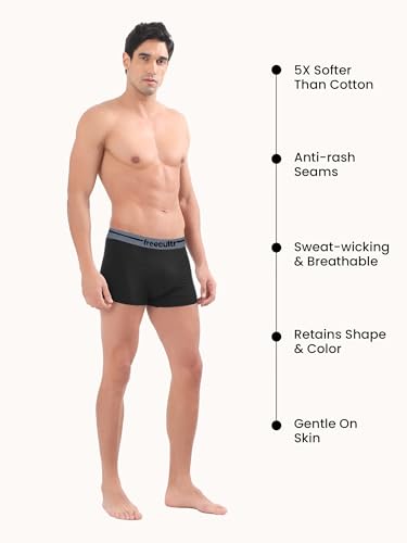 Image of Freecultr Men's Cotton Trunks | Breathable & Moisture Absorbing | Soft Comfort Fit | Everyday Innerwear