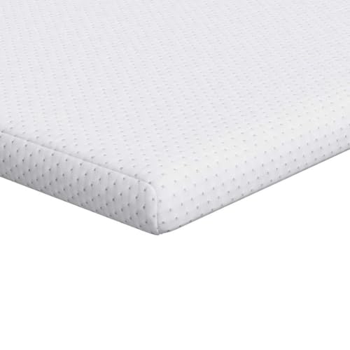 Teenpull Cubrecolchón blanco 160 x 200 cm, tejido jacquard, espuma viscoelástica con funda transpirable, antideslizante, lavable, impermeable, para dormitorio, protección de cama e higiene