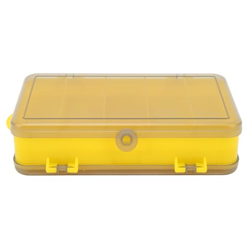 Fishing Lure Tray, Large Capacity Bait Box, Multi Function Fishing Tackle Tray, PP Material, Easy Carrying and Storing, Outstanding for Fishing Supplies Organization (Yellow)