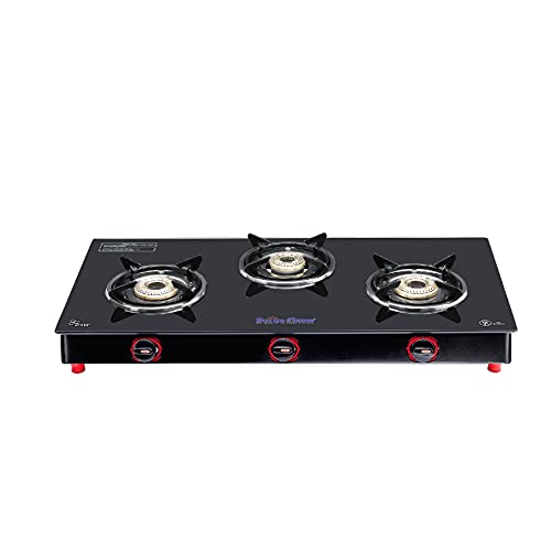 Suryaflame Glass Top 3 Burner Gas Stove 3B Smart MS NA (ISI Marked CE