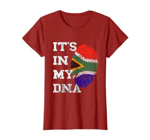 It is in Meiner DNA South Africa South Africa Fingerprint T-Shirt, Women, Cranberry Red, XX-Large