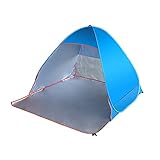 Strandmuschel Pop Up, Ragbar Extra Light Strandzelt, Sun Shelter Mit Tragetasche, UV-Schutz, Pop Up Zelt Für 2-3 Personen, Strandmuschel Baby, Wurfzelt Für Familie, Strand, Garten, Camping - Blau