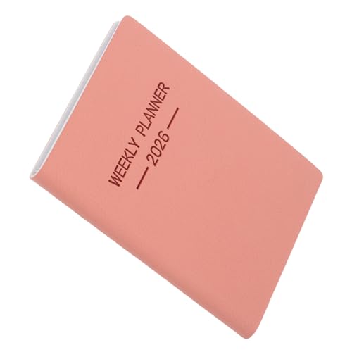 NAMOARLY 小型ポケットプランナー - 2026年ウィークリーマンスリープランナー ポータブルフェイクレザーカバー 厚手紙 時間管理 財布型ノート オフィス 学校 旅行用