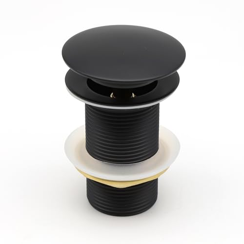 Image of InArt Black Pop-up Brass Waste Coupling for Wash Basin, 5 Inch Full Thread, 32 mm Bathroom Sink Drain Outlet Fitting, Easy Install