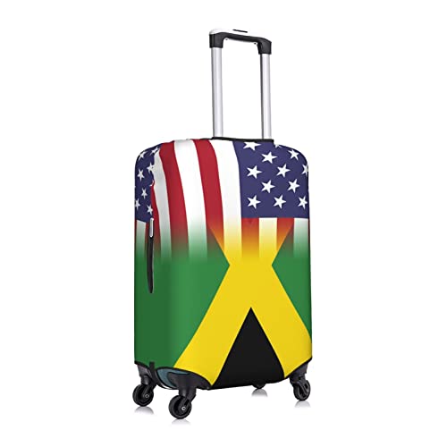 CUTEDWARF American Flag And Jamaican Flag Travel Suitcase Protector Fashion Luggage Cover Washable Fits 18-32 Inch Baggage3