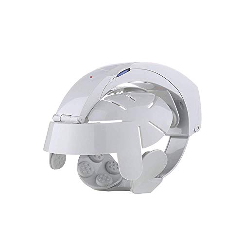 LKJCZ Cabeza masajeador eléctrico Cerebro masajeador insomnio multifunción fácil Cuero cabelludo Masaje Casco (Blanco)