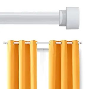 Curtain Rods for Windows 28 to 48 Inch, 1 Inch White Curtain Rod Set Heavy Duty Outdoor Drapery Rods with Brackets(2.3-4 Feet)