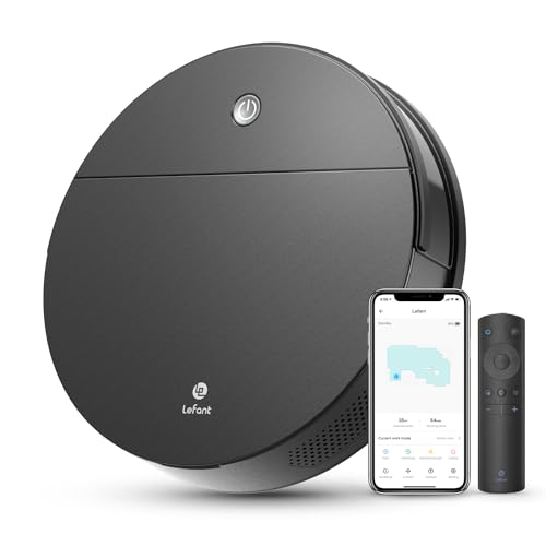Lefant Robot Vacuum Cleaner, Tangle-Free, Strong Suction, Slim, Low Noise, Automatic Self-Charging, Wi-Fi/App/Alexa/Remote Control, Ideal for Pet Hair Hard Floor...