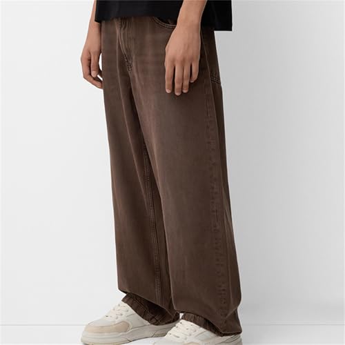 Men Grunge Jeans Mid Rise Baggy Wide Leg Hip Hop Skater Denim Pants Vintage Low Waist Loose Fit Trousers Streetwear2