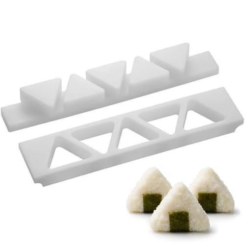 TIKUSAN Onigiri Mold Musubi Maker Japanese Rice Ball Press with Lid Onigiri Mold Tray BPA Free Made in Japan Kansai Style (5 Molds Large)