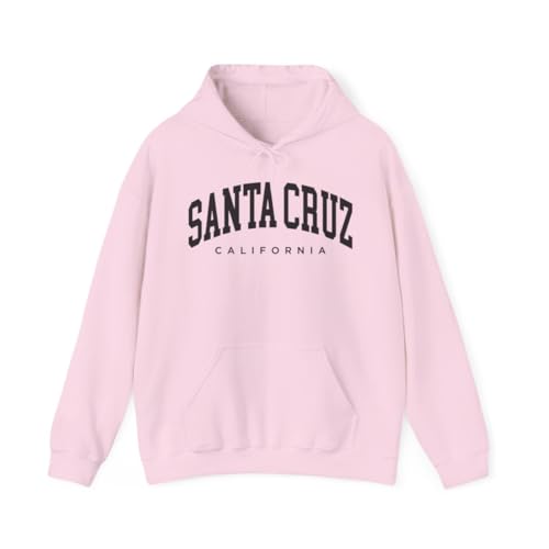 CUSTOMI Santa Cruz California Adult Unisex Hoodie Light Pink L