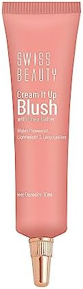Swiss Beauty Cream It Up Blush | Highly pigmented | Super-blendable | Long-lasting | Enriched with Shea Butter | Multipurpose | Shade-01 Rosy Cheeks, 10ml
