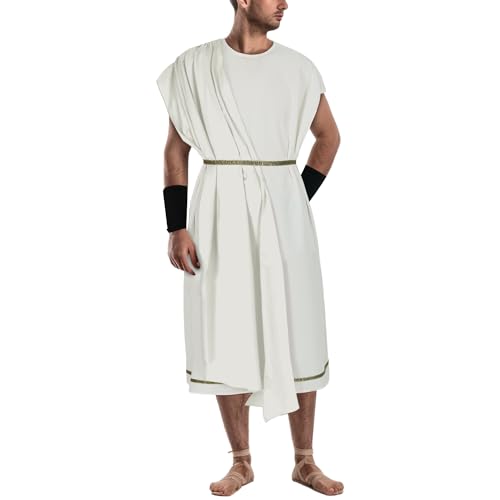 Men's Toga Costume Adult Greek God Roman Party Accessories Set