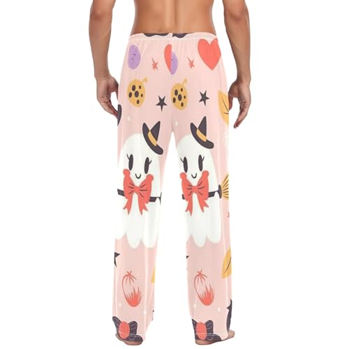 Classic Halloween Elements Men's Pajama Bottoms Plaid Pajamas Pants for Men Soft Long Lounge Woven Pj Sleep Pant with Pockets3