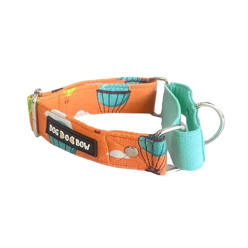 Image of Dog-O-Bow Hot Air Balloon Print Martingale Dog Collar, Durable, Comfortable & Adjustable Training Collar (Medium)