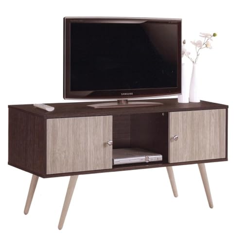 With Two Storage Doors, And Solid Wood Legs, Chocolate