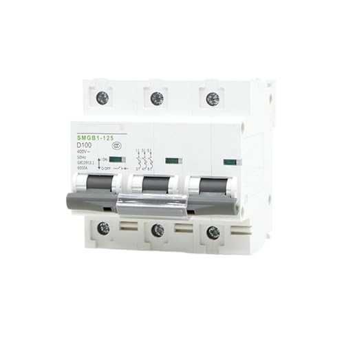 Disjoncteur miniature MCB SMGB1-125/3P AC400V 50/60Hz 100A pour rail 35mm