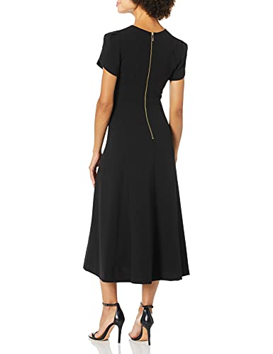 Calvin Klein Women's Tulip Sleeve A-Line Midi Dress, Black, 6 #TOP1