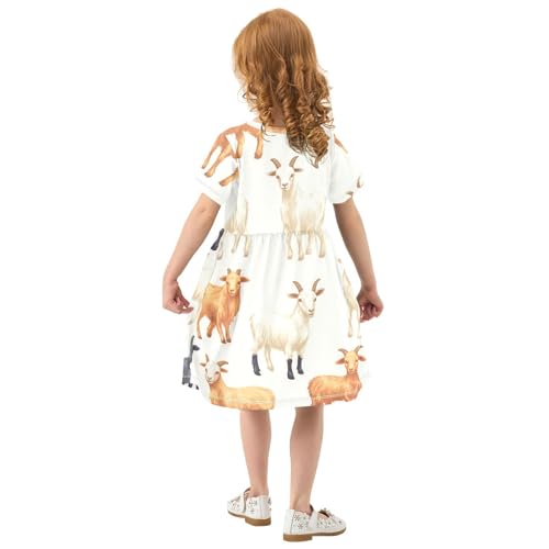 Boccsty Goats Black Brown Baby Girls Dress Kids Toddler Sundress Party Summer Dresses 2T3