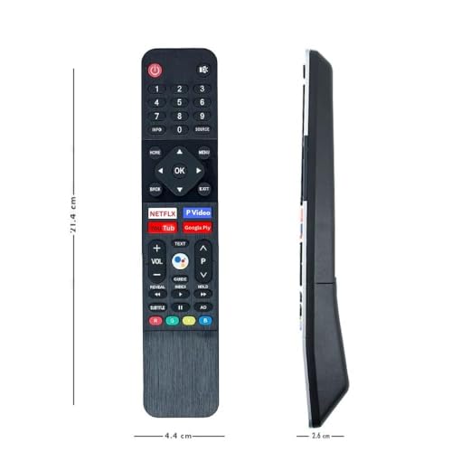 Image of Replacement Remote Applicable for Skyworth Itel Coocaa & Sansui JSW43ASFHD LED Smart Android TV with Voice, Google Assistance- Pairing Required (Remote Type 2)