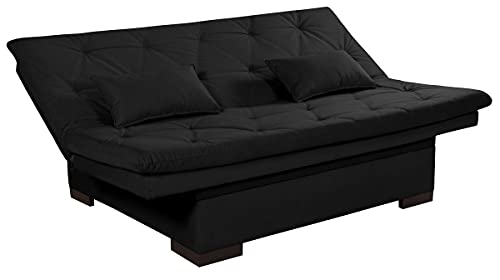 Sofá Cama Baú 3 Lugares Multiuso (Preto)