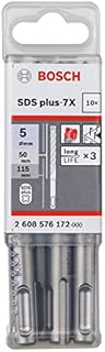 Bosch Professional 5-piece Hammer drill bit SDS plus 7X set (for concrete and masonry, rotary hammer accessories)