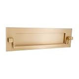 Piatto per lettere tradizionale in ottone massiccio vittoriano da 25,4 cm o 30,5 cm con battente per porta, in ottone satinato (25,4 x 7,6 cm postale battente)