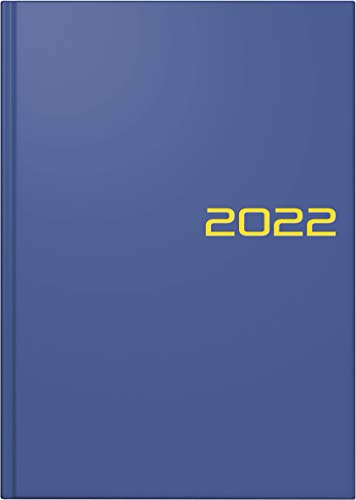 BRUNNEN 1079561032 Buchkalender Modell 795, 1 Seite = 1 Tag, 14,5 x 20,6 cm, Balacron-Einband blau, Kalendarium 2022