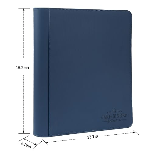 Image of Toploader Binder,Toploader Hard Cases, 9-Pocket Pages Sleeves Hold up 288 Cards.Toploader Card Binder with Sleeves for inch3x4 inch rigid,Card Holder(blue)