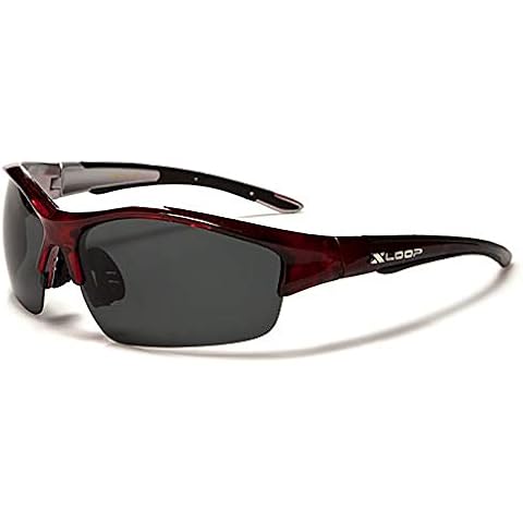 New XLoop AURORA Polarised Sport Wrap Unisex Sunglasses Adult Medium (crystal ruby frame grey lens) Cover