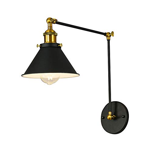 LFsem Retro Industriale Nero Metallo Piega Creativo Applique da parete Telescopica Regolabile Lampada da parete a braccio orientabile a sospensione orientabile Vintage Lampada a Muro