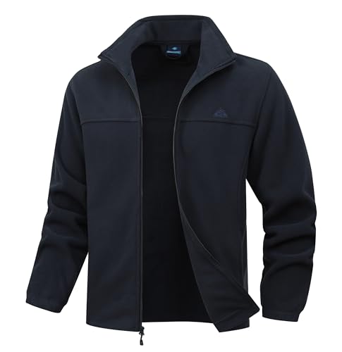 Men's Soft Polar Fleece Jacket with Pockets Lightweight Outdoor Recreation Full Zip Coat