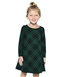 The Children's Place,and Toddler Long Sleeve Fashion Dress,2T Green Plaid