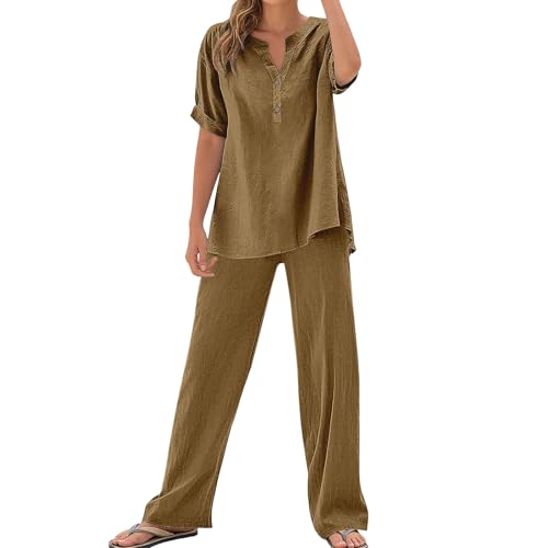 Ensemble élégant pour femme doté d'une chemise à manches courtes avec poche ample