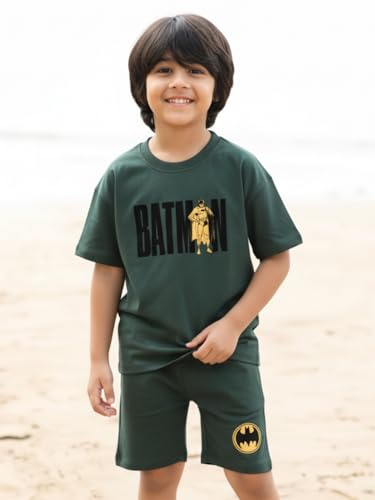 Image of Nap Chief Kids Cotton Official Superheros Co ord Sets for Boys & Girls, T Shirt and Shorts for Casual Wear