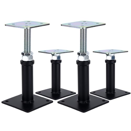 Image of 4 Pack Adjustable Floor Jack Post, 6''-9'' Height Range, House Floor Jacks Post Pole for Leveling, Mini Screw Jack, 6000 lb Capacity